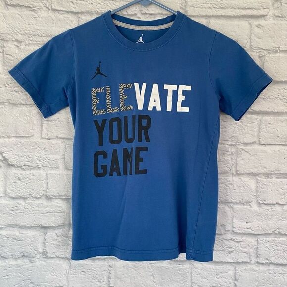 Air Jordan youth boys S Crewneck short sleeve t-shirt blue - Picture 1 of 6